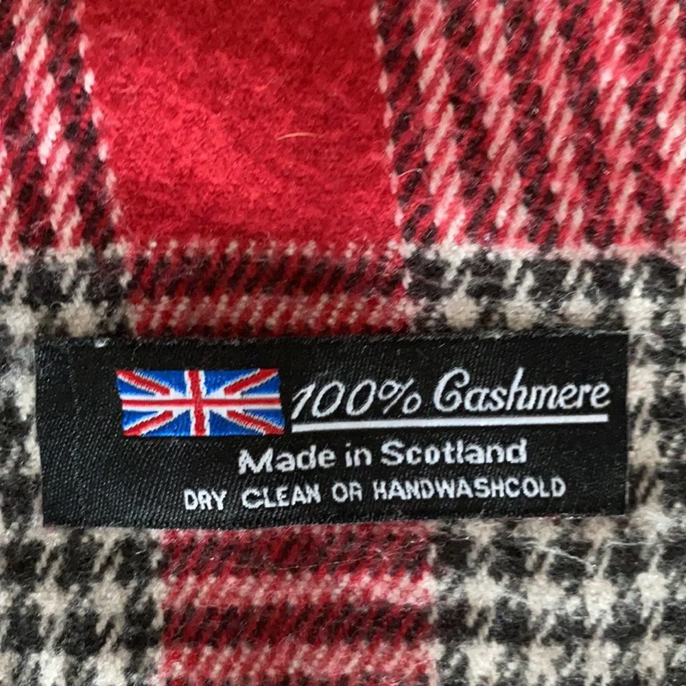 Made in Scotland Tartan Red Plaid Super Soft Red Plaid Cashmere Scarf